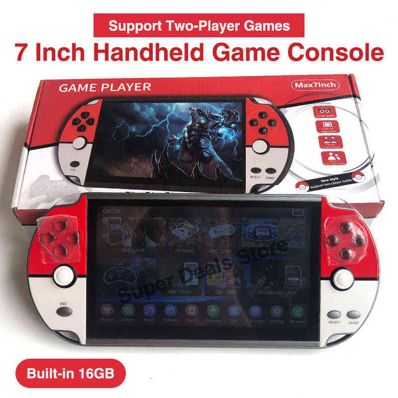 Portable Game Players NEW Portable 7 inch consola de juego Double Rocker 16GB Handheld Retro Video Game Console for GBA/NES T220916