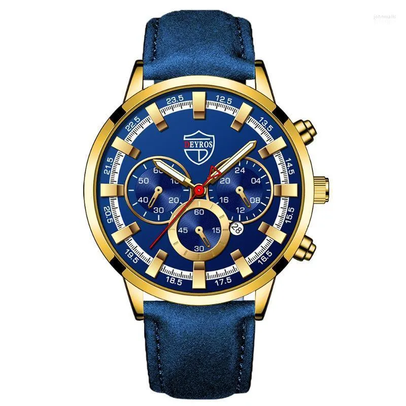Нарученные часы модные мужские часы часы с лучшим календарем для мужчин Водонепроницаемое световое свидание мужское спортивное кварцевое часовые часовые часы.