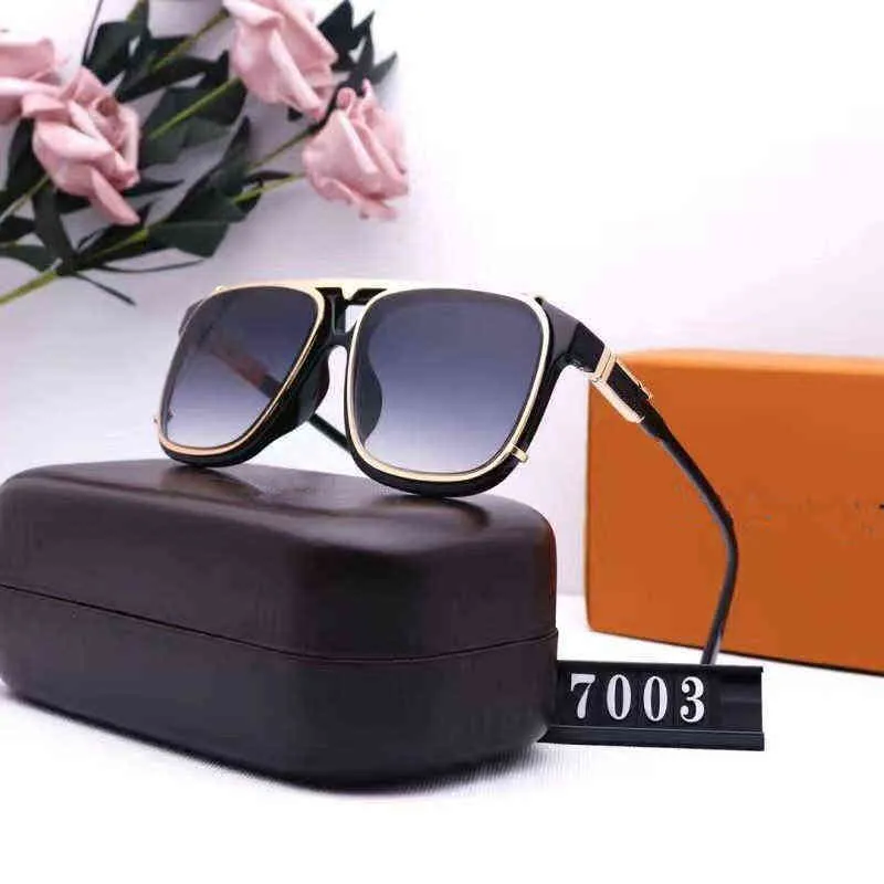 6 best-selling brand sunglasses designer piloted fashionable retro color square sunglasses men's glass wood buffalo horn glasses come with b