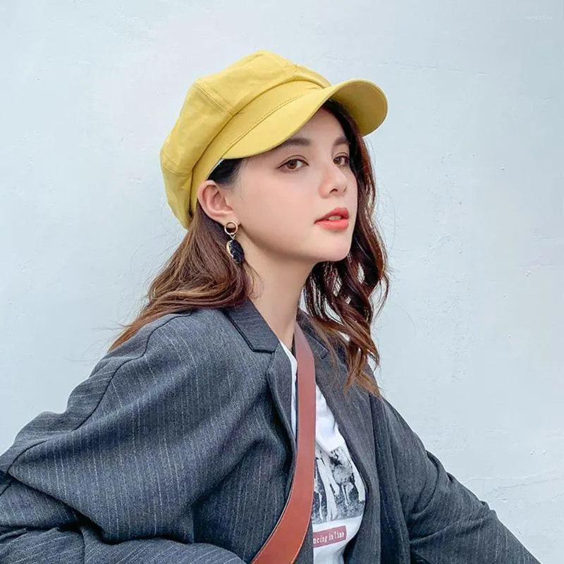 Basker och linne flickor Kl￤der Tillbeh￶r Koreansk version Autumn Winter Octagonal Hat Beret Women Sboy Caps Painter