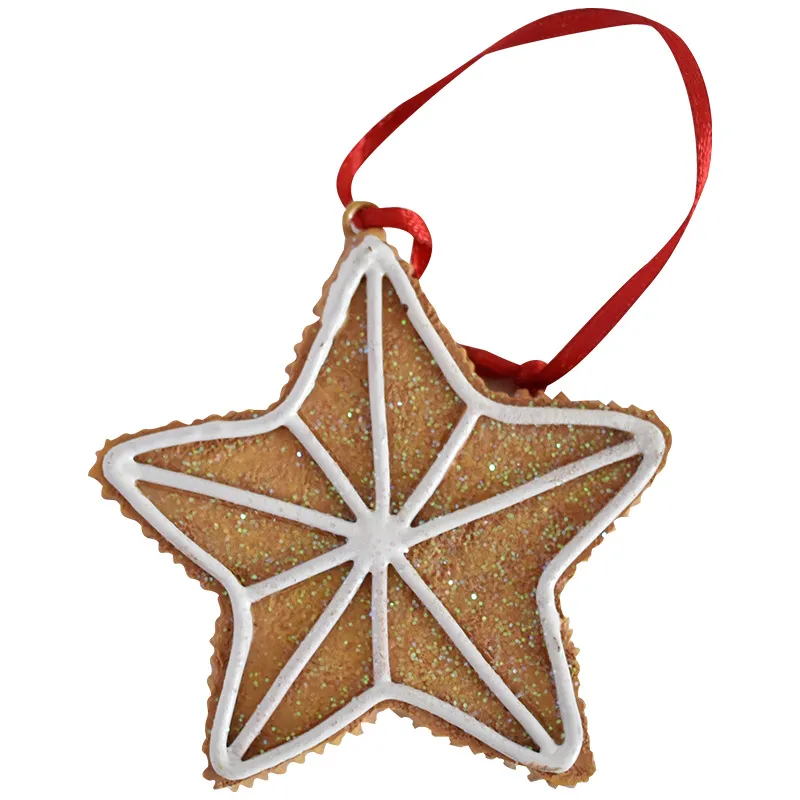 Christmas Decorations Biscuit Socks Tree Star Resin Pendants Crafts