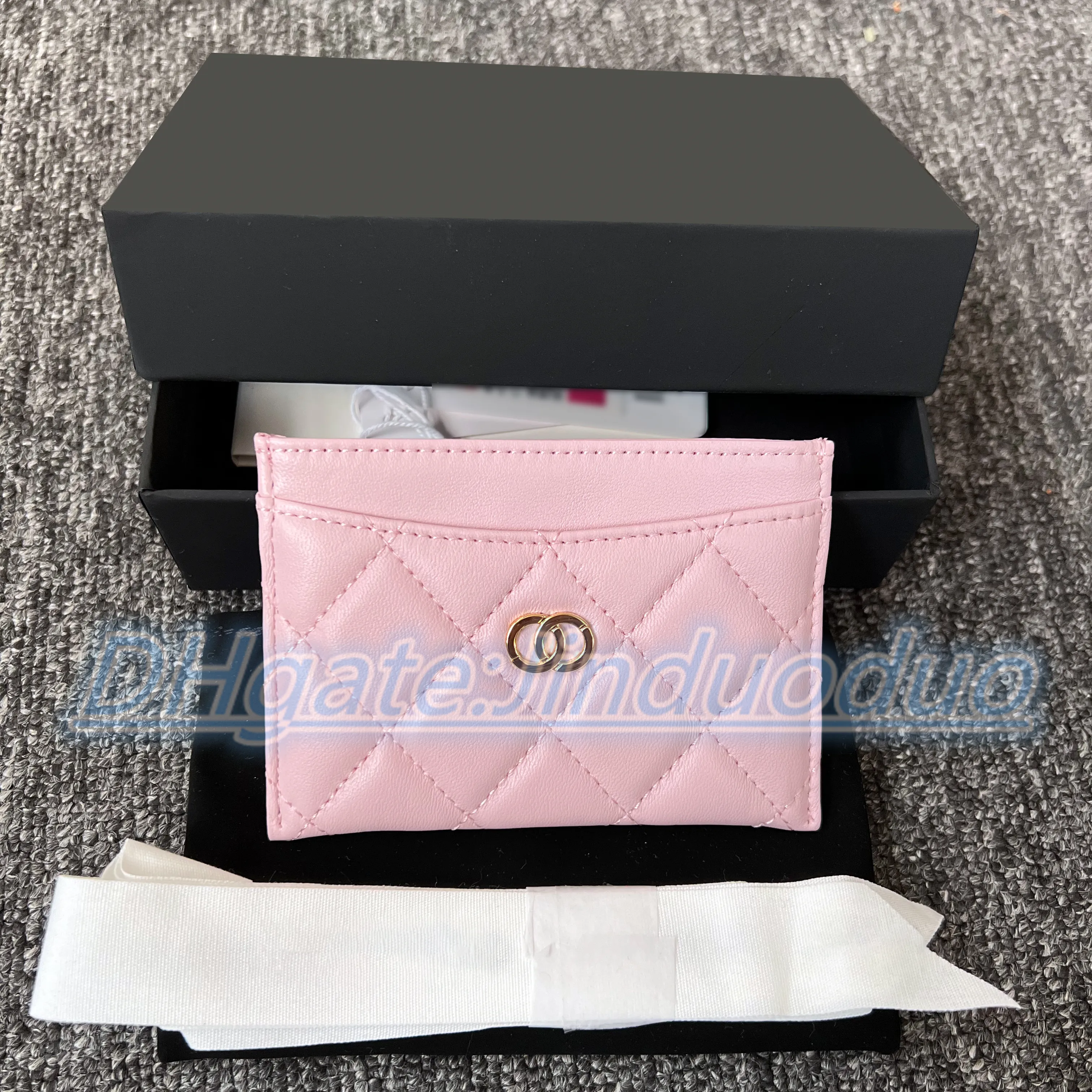 Porte-cartes de luxe Designer Porte-monnaie Portefeuilles avec boîte d'origine Caviar Cuir d'agneau Femme Porte-monnaie Porte-monnaie Porte-monnaie Porte-clés Bague 265F