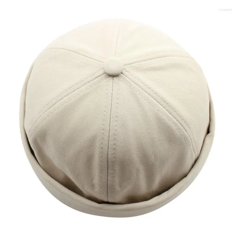 Berets Retro Unisex Docker Sailor Biker Cap Men Adjustable Casual Brimless Skull Loop Beanie Hat Solid Women Harajuku Winter #T1P