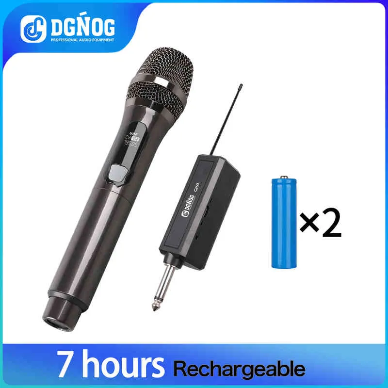 Microfones DGNOG C260 Frequência fixa recarregável VHF 30M RANGE sem fio Mic.