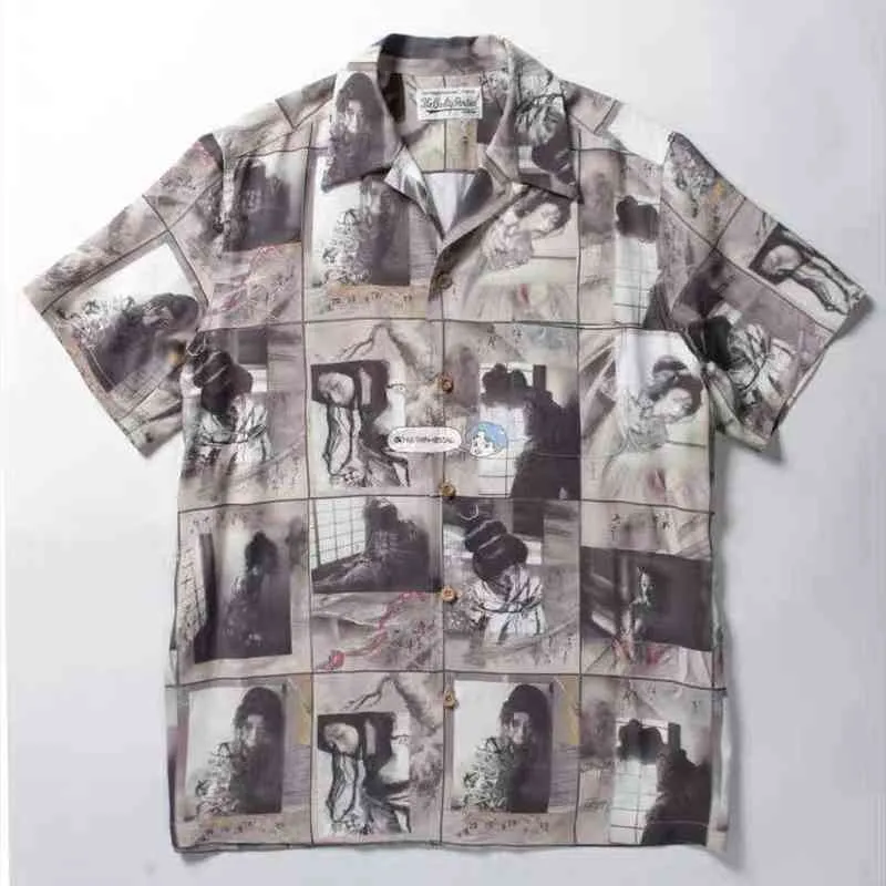 Wacko Maria Mens Casual Shirt High Quality Ink From Wangcai01