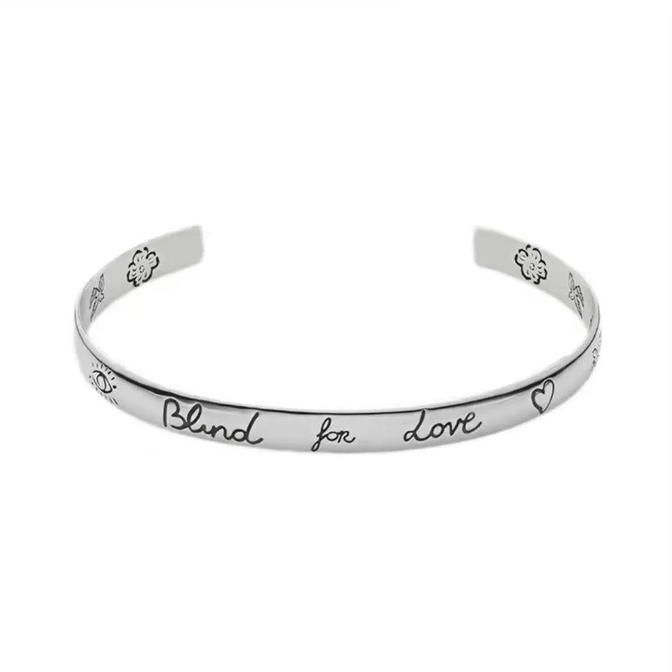 Braccialetto aperto del braccialetto del progettista della donna Braccialetti dell'uomo Braccialetti ciechi di amore Gioielli Sliver Color235L