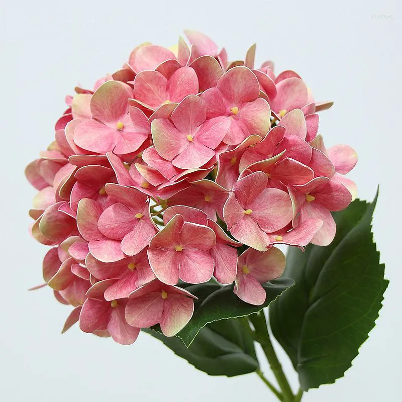 Fleurs décoratives 1 branche hortensia artificielle sensation 3d décoration de maison disposition douce jardin de mariage faux