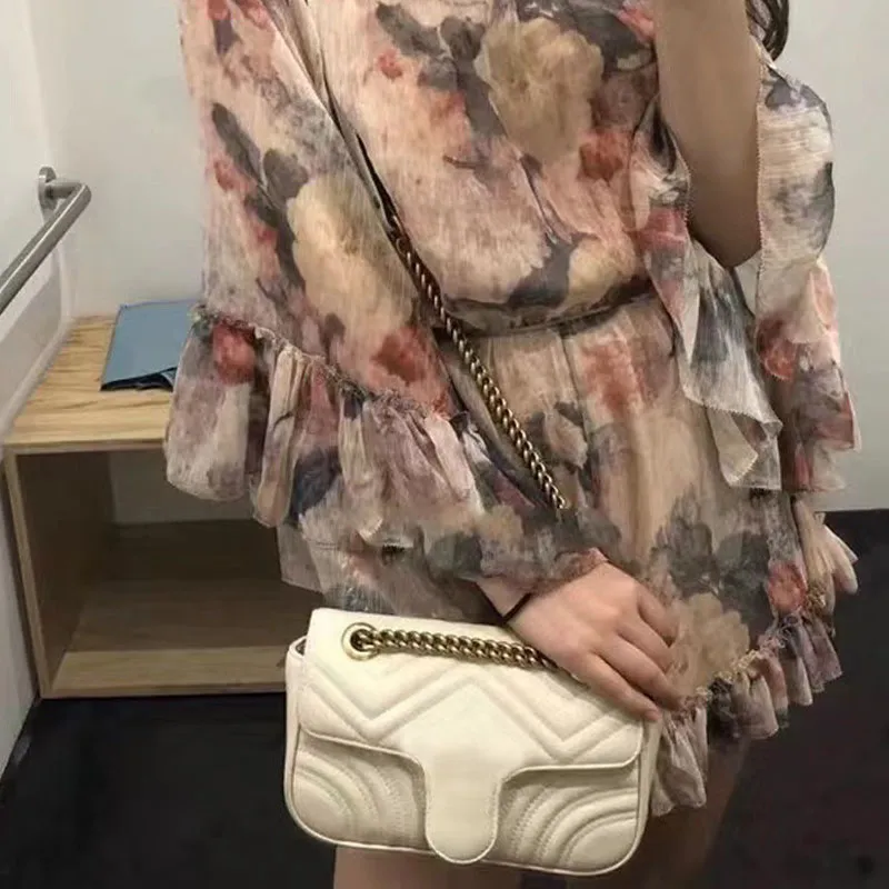 Marmont Crossbody حقيبة يد الكتف الحقيبة النسائية الأسود الأبيض الحليب الأحمر الشاي الوردي أخضر القلب الأصلي نساء حقائب اليد رسول W205Q