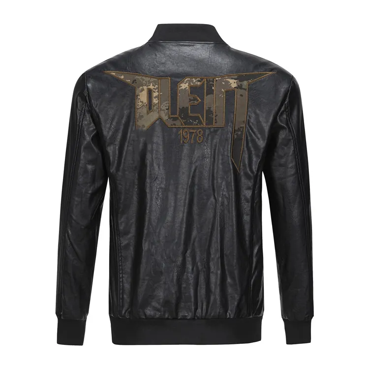 Plein-бренд мужской пп с кожаной курткой из кожи с кожа
