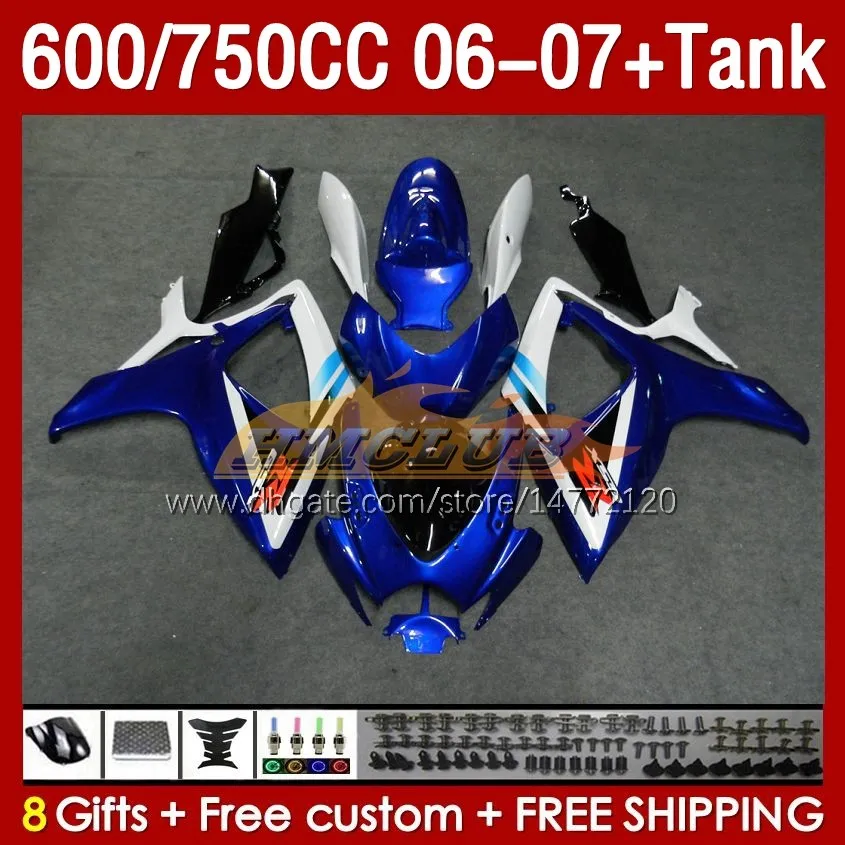 OEM Fairings Tank för Suzuki GSX-R600 GSXR750 GSXR600 K6 GSXR-750 06 07 154NO.82 GSXR 600 750 CC 600cc 750cc 2006 2007 GSXR-600 06-07 injektion Mögelmässan