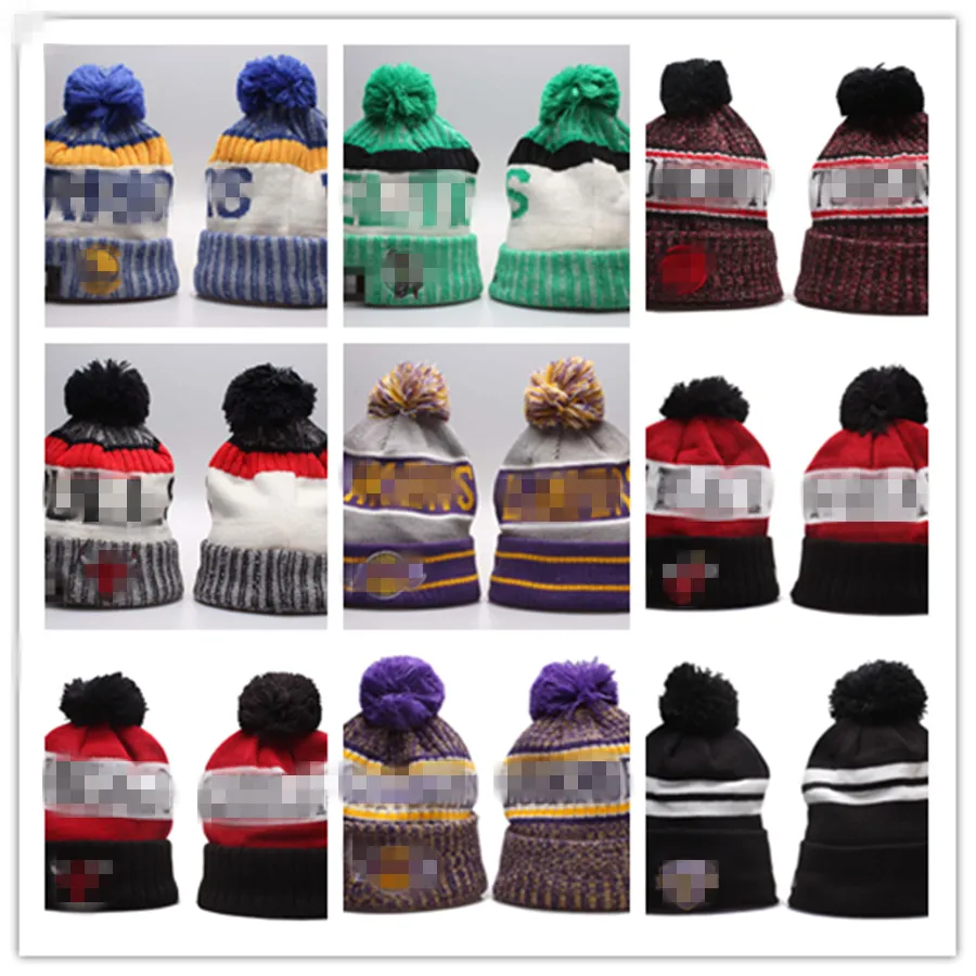 Nouveaux bonnets de Football Sideline Sport Pom, chapeau en tricot à revers, chapeau en tricot gris, casquette Pom Pom, 32 équipes, tricots mélangés et assortis à toutes les casquettes H15