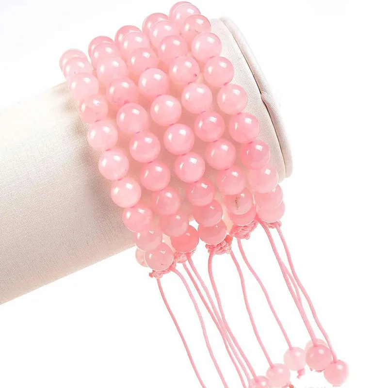 8mm Naturstein Perlen verstellbare Charm Armbänder für Frauen Mädchen handgemachtes Seil geflochtener Modeschmuck