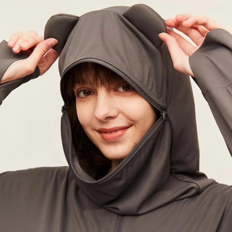 Kadın Ceketleri Ohsunny 2022 Kadın Güneş Koruma Ayı Kulakları Anti-UV CLECE UPF50 HIZLI KURU HOODIE YAZ GİYİ