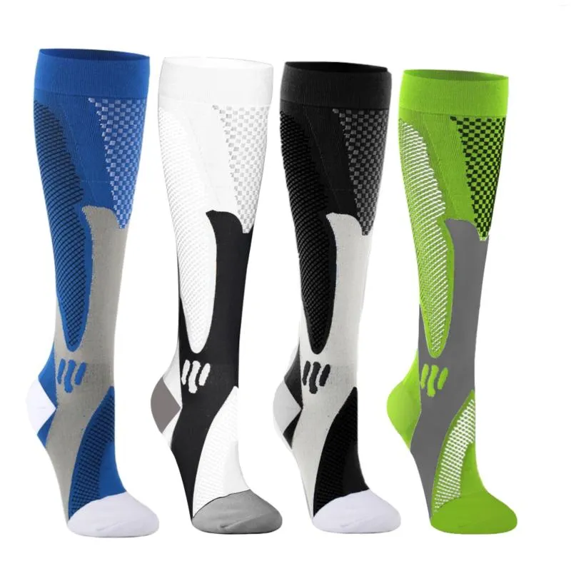 Men's Socks Men Women Compression Breathable Nursing Stockings Anti Fatigue Pain Relief Knee High Professional Sport