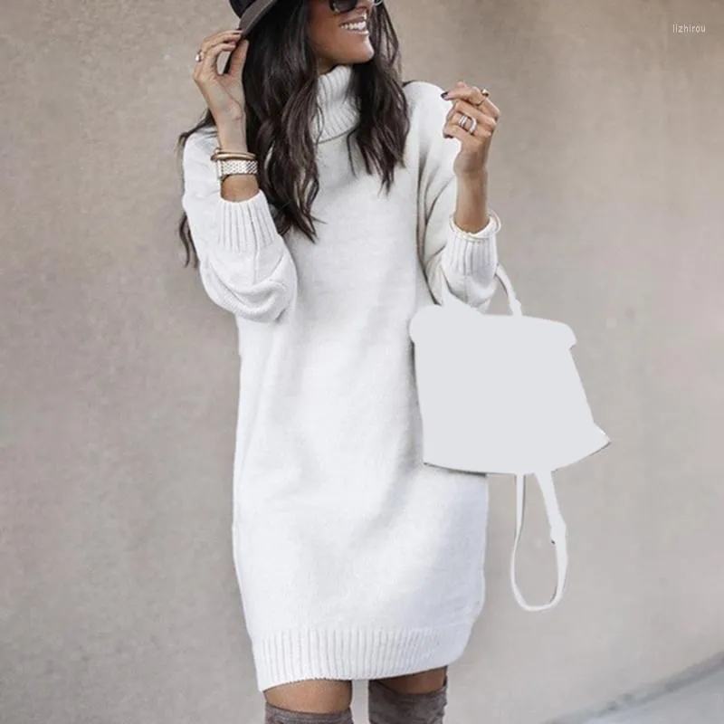 Loose turtleneck sweater dress sale