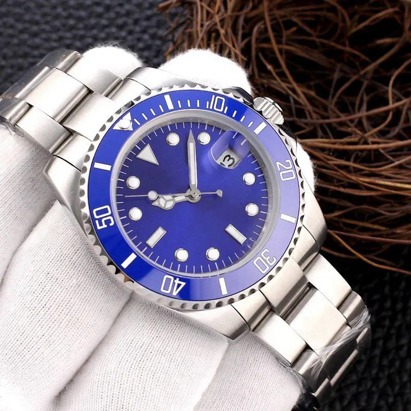 Marca clásica U1 reloj para hombre relojes submarinos mecánicos moda 2813 40 mm Entre oro Correa de acero inoxidable Espejo de zafiro wate248a