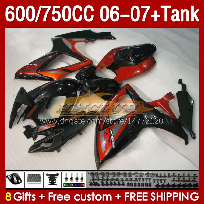 Suzuki GSXR 600 750 CC GSX-R600 GSXR750 2006-2007 154NO.117 GSXR-600 GSXR600 K6 600CC 750CC 2006 2006 GSXR-750 06 06 06 07 INDECALE FAIRING ORANGEストックストック2006 GSXR750 GSXR750 GSXR750のOEMフェアリングスタンク