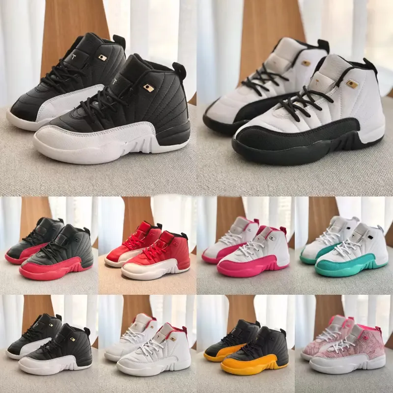 Jumpman 12 12S Kids Youth Basketball Shoes Stealth Playoffs Royalty Taxi University Gold Girls Boys Sports Sports Sneakers Jorden Baby Toddler Running Shoes