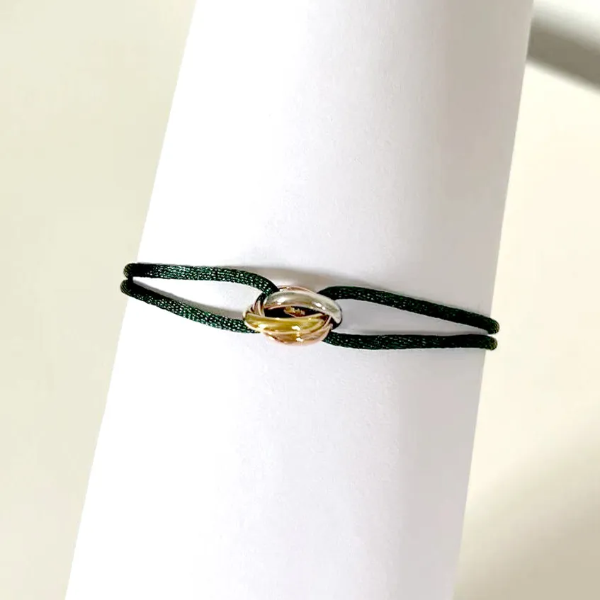 Moda Anel de anel de aço inoxidável Pulseira de cordas de corda de três anéis Bracelets de parada de mão para mulheres e homens moda Jewelry Famous Brand Nice Good WW