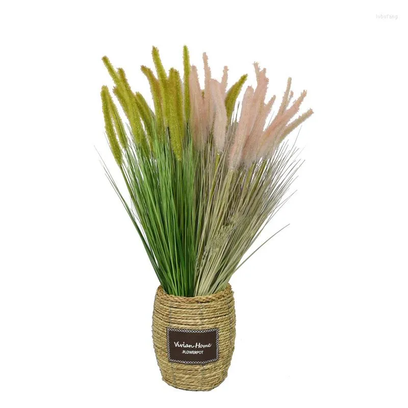 Decorative Flowers 80cm Artificial Pampas Grass Natural Reed Dried Bouquet Plants Wedding Party Garden Home Room Decoration Accessories