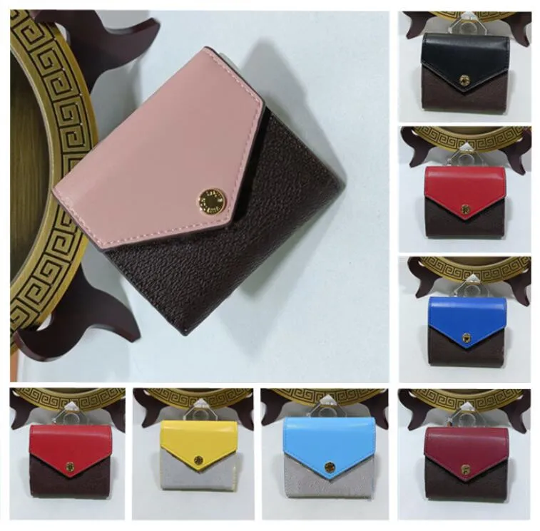 Designer wallet for women short coin purse multicolor printing classic card holder luxury shorts clutch wallets Fashion business lady key purses zipper with box