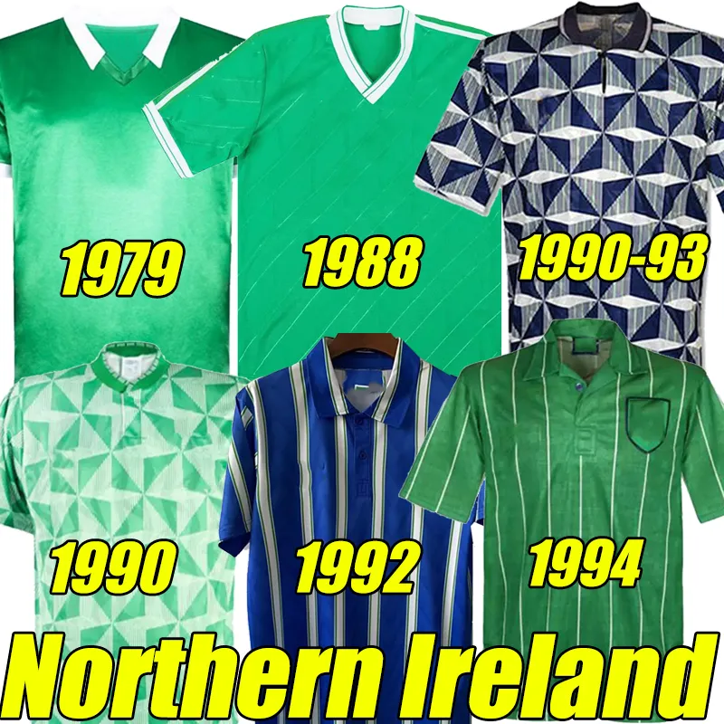 Noord -Ierland retro voetbal jersey 1979 1988 1990 1992 1994 Home Away Classic Vintage Jersey George Evans Lewis Saville Davis Whyte Lafferty McNair voetbalshirt