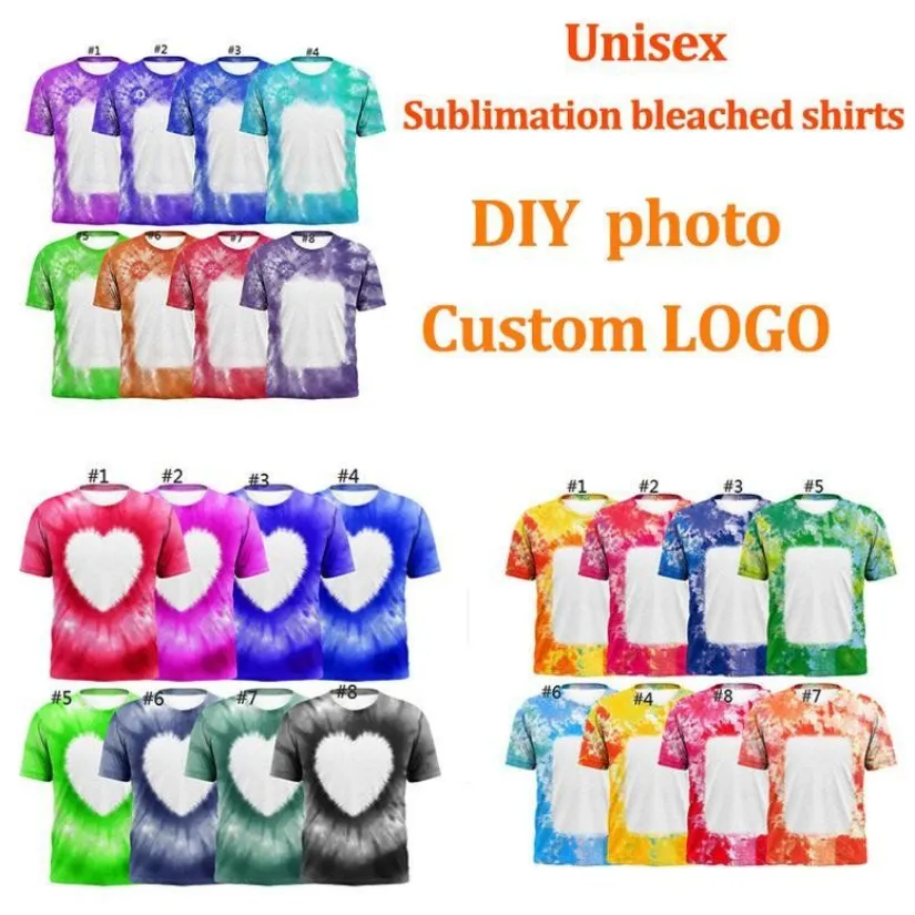 Wholesale Heat Transfer T Shirt Printing Blank Unisex Sublimation Bleached Shirts For Party Decoration Supplies 918