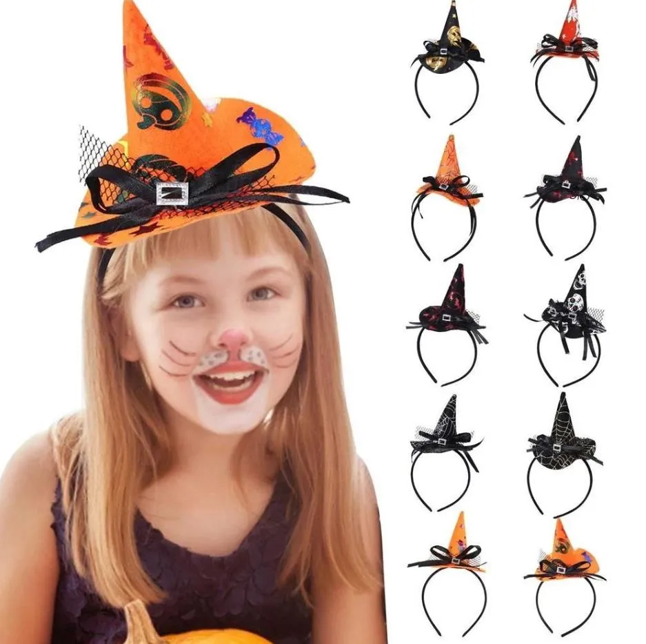 Party Decoration Halloween Pumpkin Headband Orange Witch Cosplay Headdress Christmas Party Props Hair Accessories Hat 21 Colors