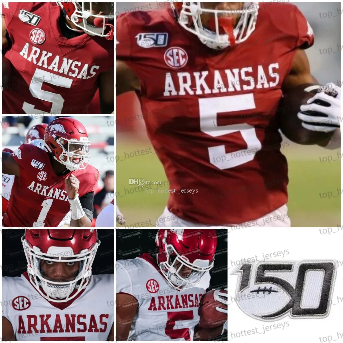 Arkansas 16 Treylon Burks College Football Jersey 5 Rakeem Boyd 13 Feleipe Franks Khari Johnson 33 Treylon Stitched Jerseys Custom Men Women Kids Red White