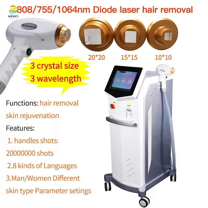 New Ice 1200W 3 longueurs d'onde Diode Laser 808nm Épilation Diode-Laser Resserrement de la peau Machine CE Approuver l'équipement de salon de beauté