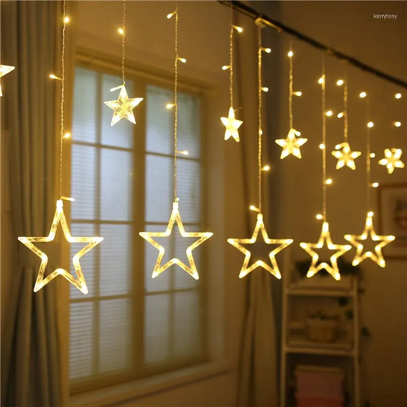 Stringhe 2.5M 138led Batteria Stella Fata Luci Natale Stringa di luce Ghirlanda Tenda a led per decorazione di nozze/casa/festa/compleanno