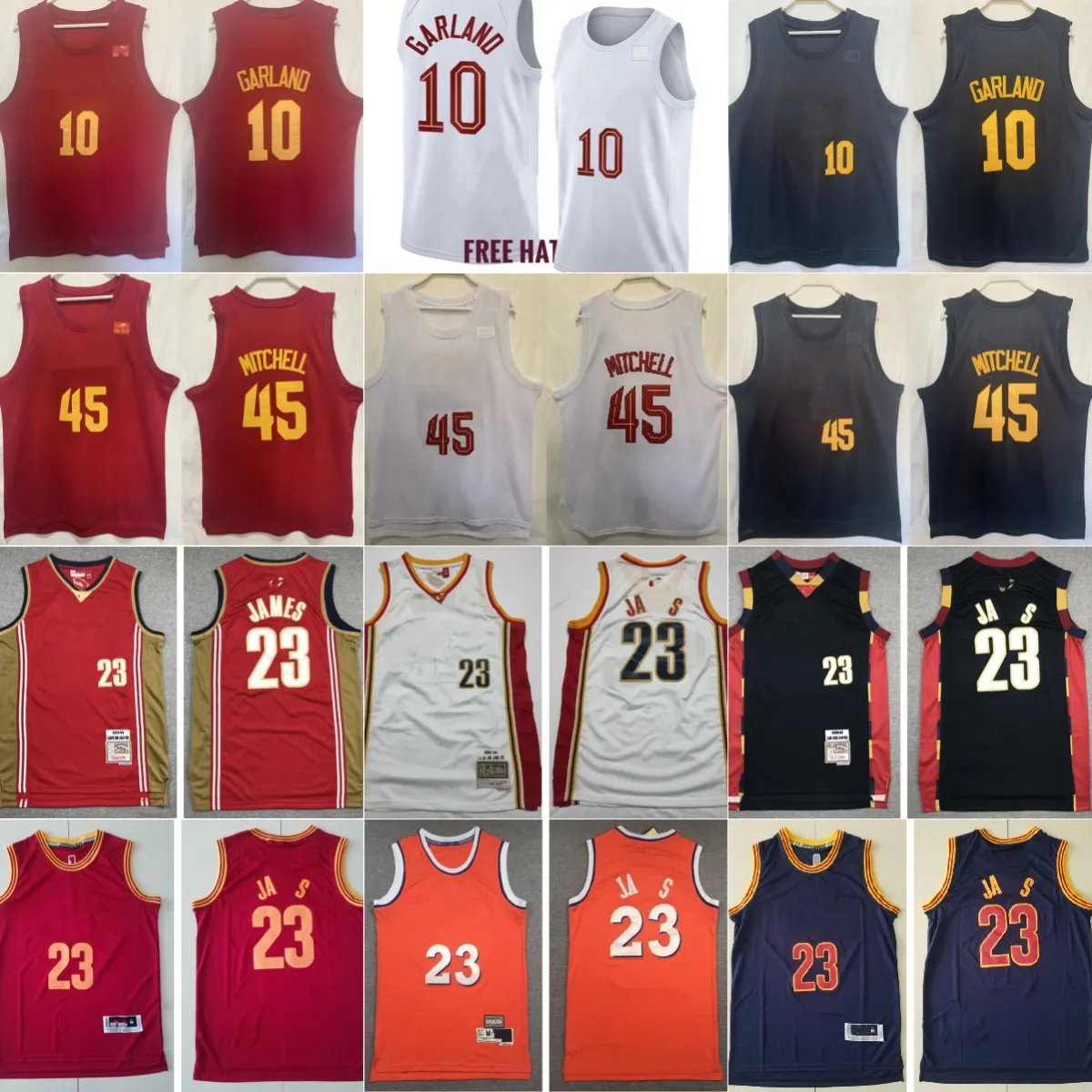 Youth Kids New Lebron Basketball Donovan 45 Mitchell Jersey Stitched Boys Women 10 Darius Garland 23 James White Red Blue Black Jerseys