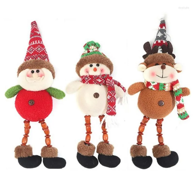 Decorazioni natalizie Pupazzo di neve Alce Bambola Piede appeso Decorazione giocattolo fatto a mano Ornamenti per l'albero Giocattoli Regalo per bambini Anno NataleNatale