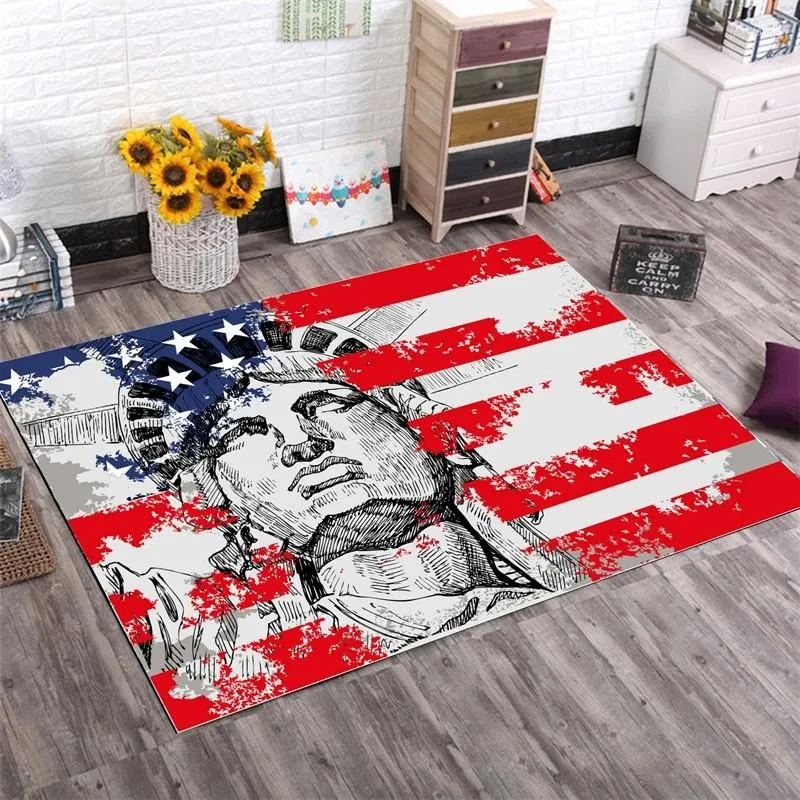 Carpets High Quality Retro Trend American Style Meter Flag Non-Slip Durable Welcome Home Door Mats Cool Kitchen Carpet