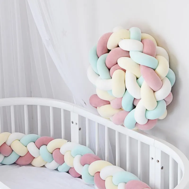 Premium 100cm Baby Bumper Bed Braid Knot Pillow Cushion main image 1