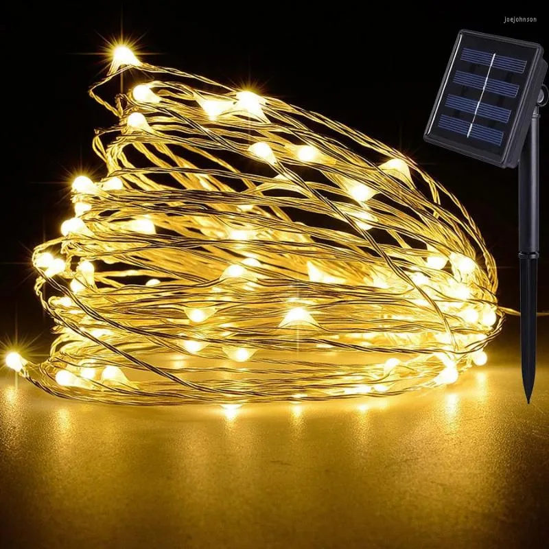 Strings Hanmiao 200LED Outdoor Solar Lighting Copper Wire Christmas Lights 03/20