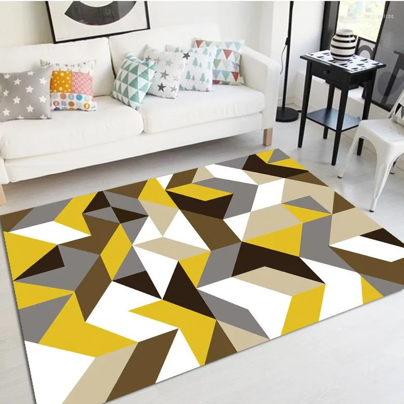 Carpets Nordic Geometric Minimalism Area Rug And Carpet For Home Living Room Bedroom Modern Large Anti Slip Floor Bedside Door Mat