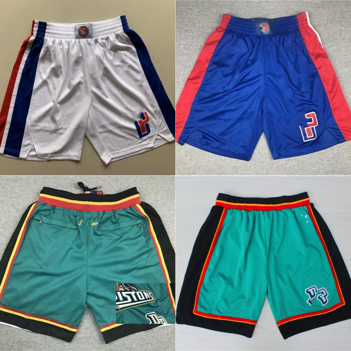 Jaden Ivey New Basketball Cunningham Shorts Retro Classic Just Don مع Pocket Hip Pop Pant Zipper Swinkpants قصيرة الأزرق