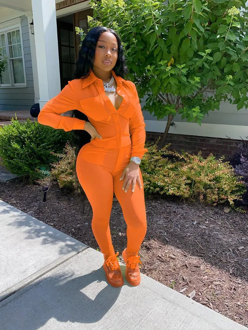 Women's Two-Piece Pants Set: Tracksuit with High Waist Leggings, Tunics,  and Sexy Top