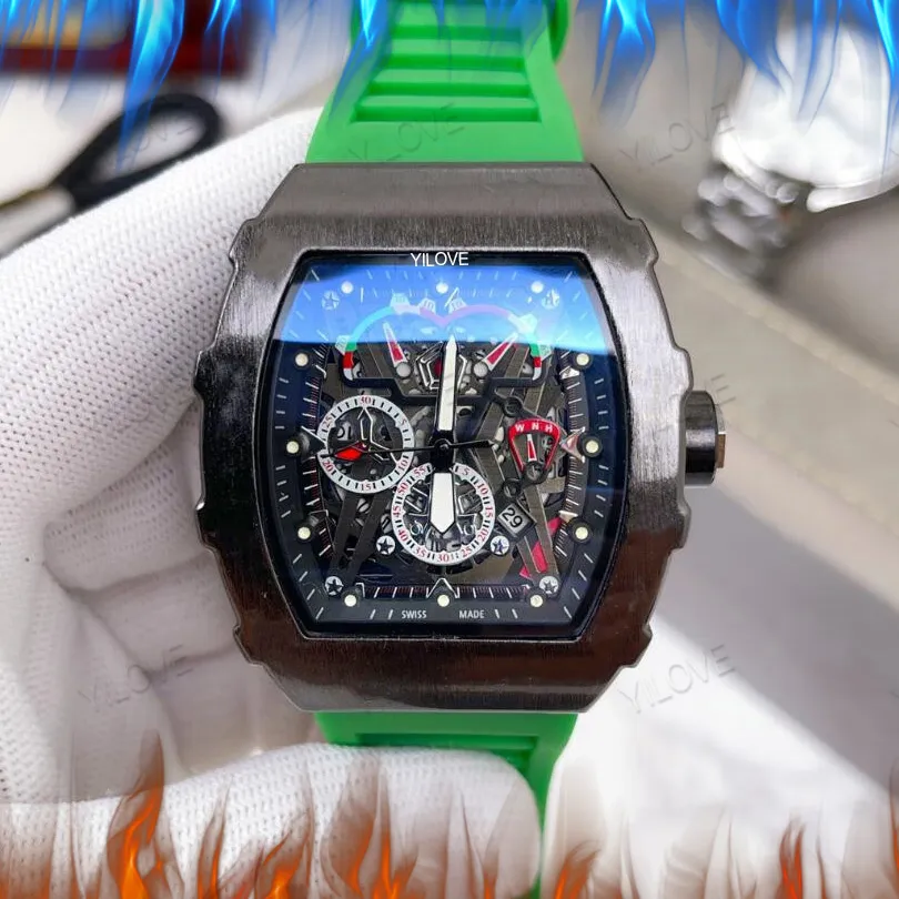 43mm 패션 남자 탑 디자이너 클래식 시계 자동 데이트 아이스 아웃 힙합 스테인레스 스틸 케이스 시계 스포츠 수영 고무 스트랩 사파이어 빛나는 손목 시계