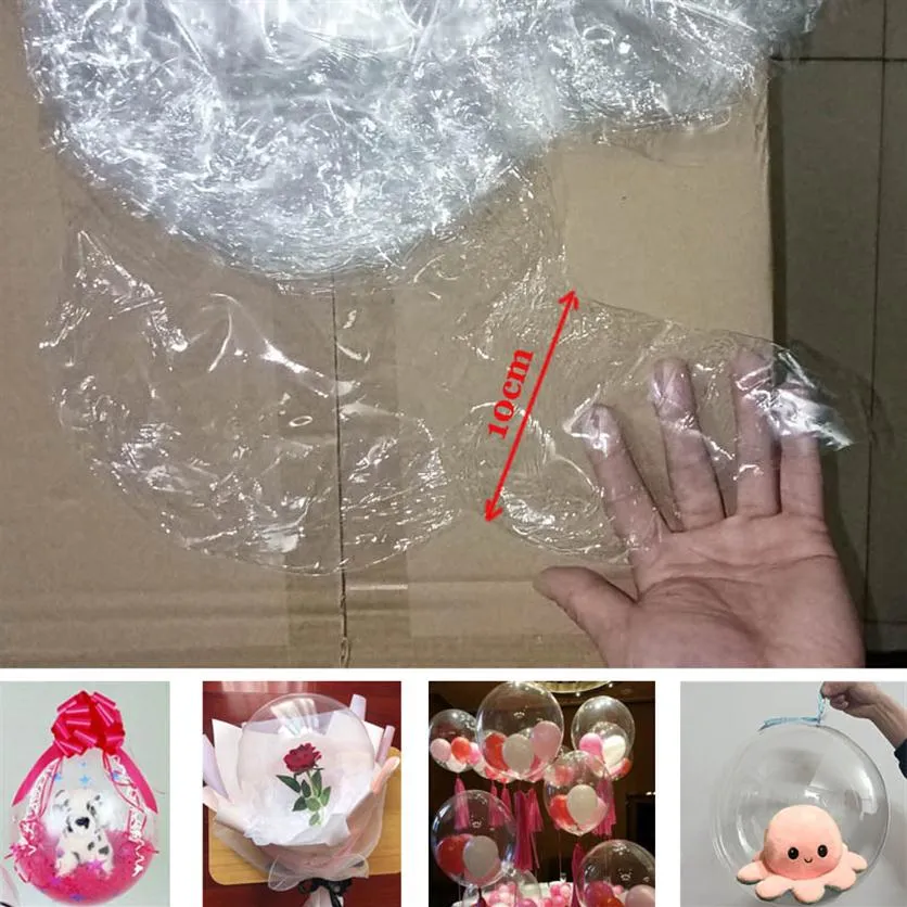 Bola de onda transparente de globo bucal de 10 cm de ancho para una máquina de empaquetador de llenador de muñecas rellenables de regalo rosa o ballones pequeños233n