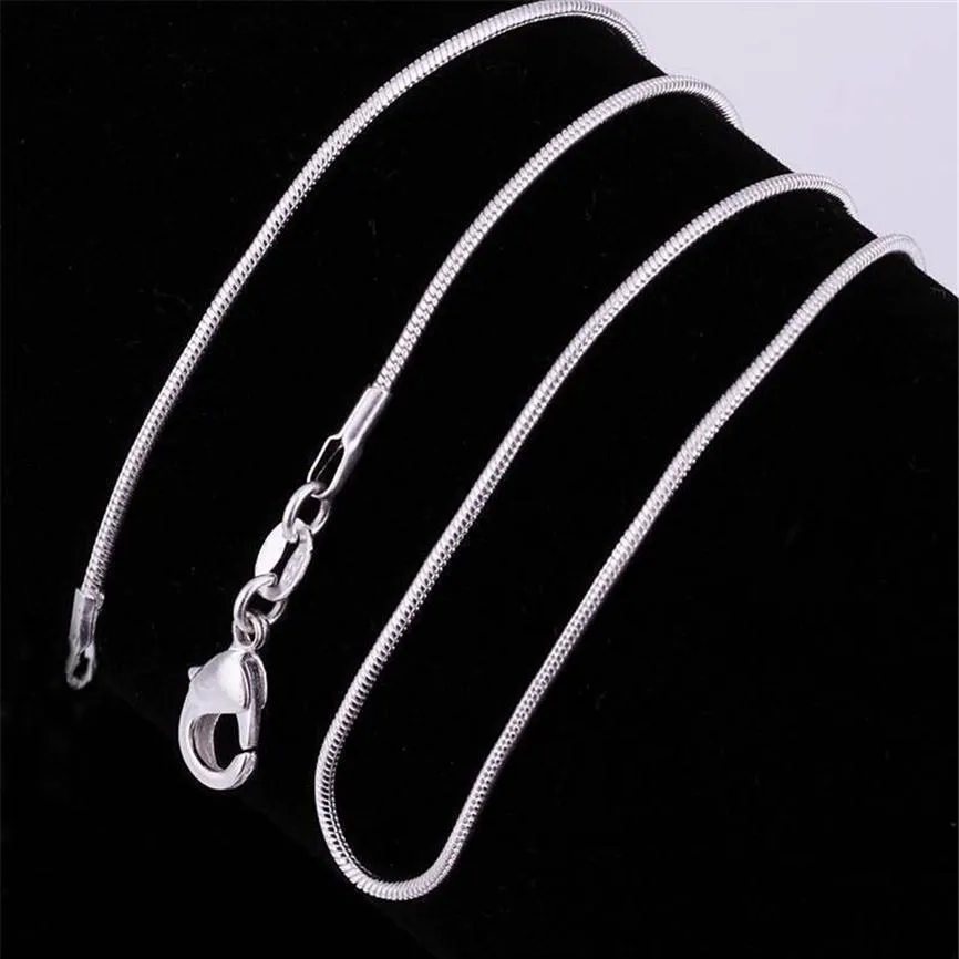 1MM 925 sterling silver smooth snake chains women Necklaces Jewelry chain 16 18 20 22 24 26 28 30 32 inches276y