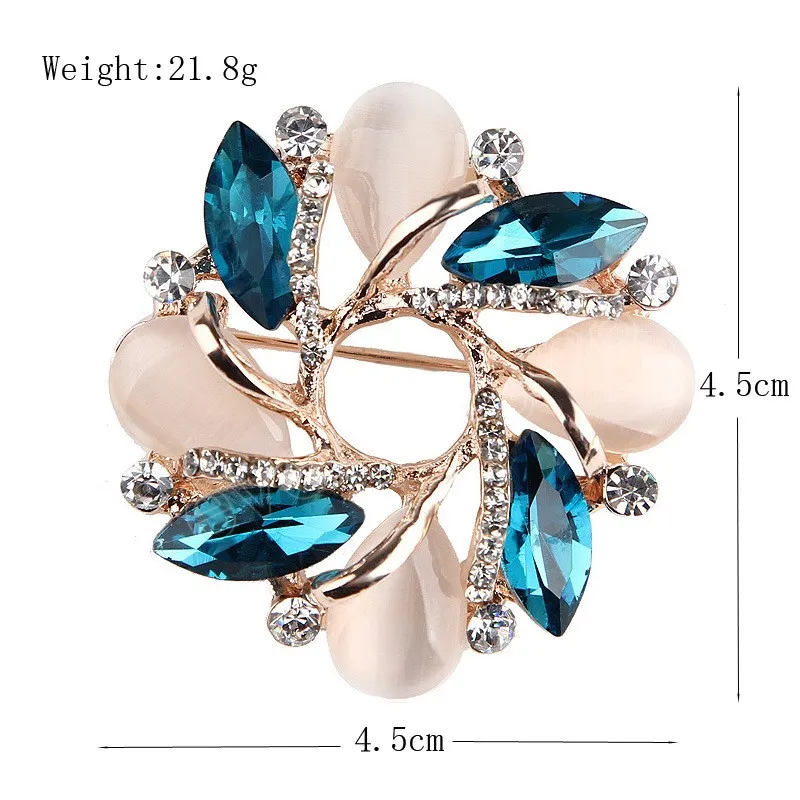 Fashion Crystal Broche Pin for Women Scarf Fuckle Clothing Accessories