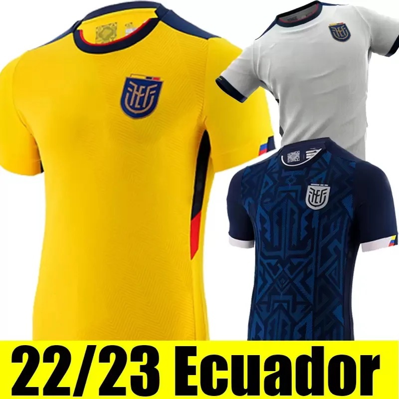 2022 2023 Ecuador World Cup Ecuador Soccer Jersey 2022 Pervis Estupinan Home Yellow Away Third