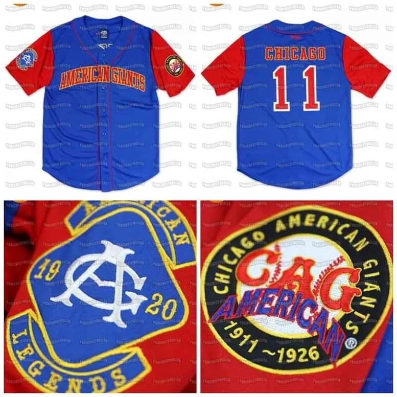 GlaC202 CHICAGO AMERICAN G. Maillot de baseball personnalisé NLBM Negro Leagues Nom cousu Numéro cousu Expédition rapide de haute qualité