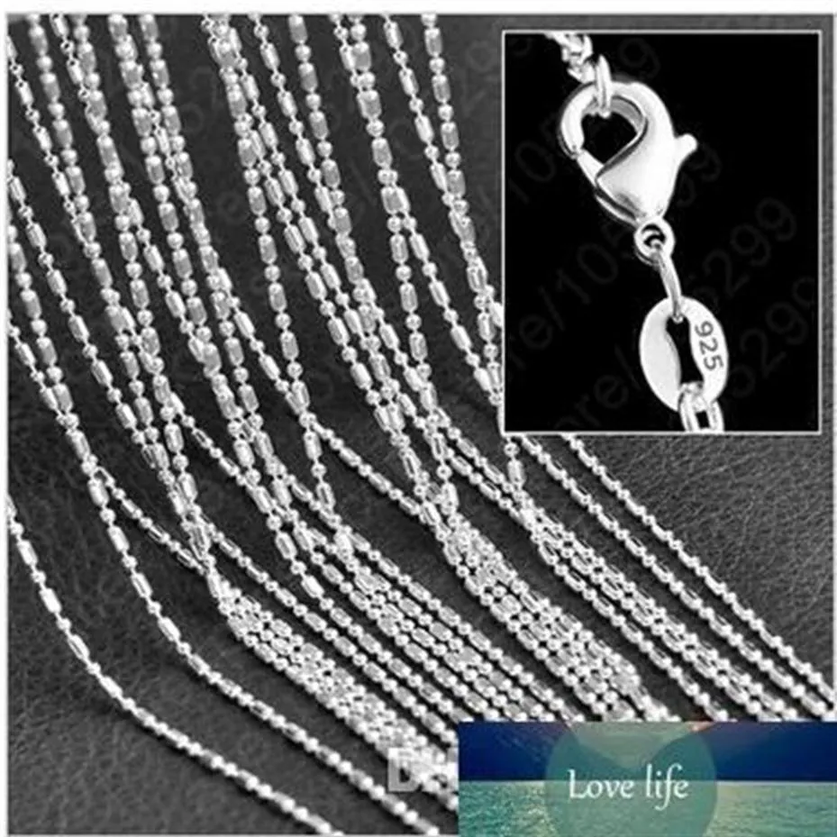 Whole-New Fashion 10 pz / lotto 1mm 16 18 20 22 24 26 28 30 pollici Charms collana unisex 925 gioielli in argento sterling Ladys catena SH3302x