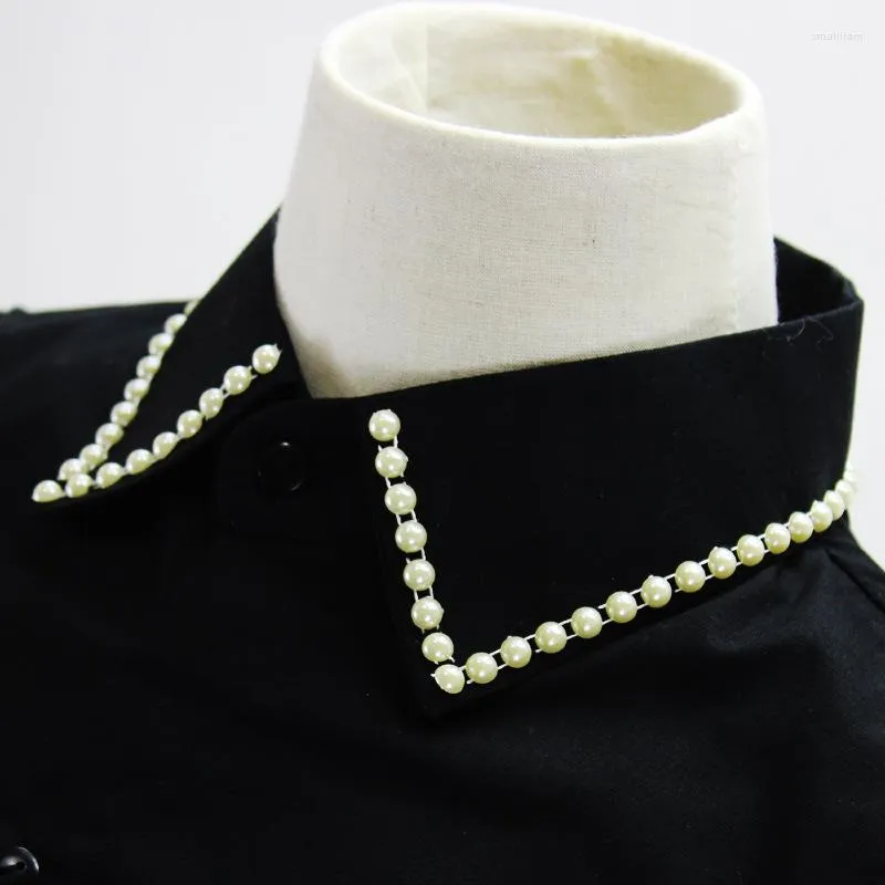 Bow Binds 2022 Schwarze Frauen gefälschte Kragen Revers abnehmbarer falscher Kragen für Vintage Pullover Dekoration Faux Col Frau Abnehmbar