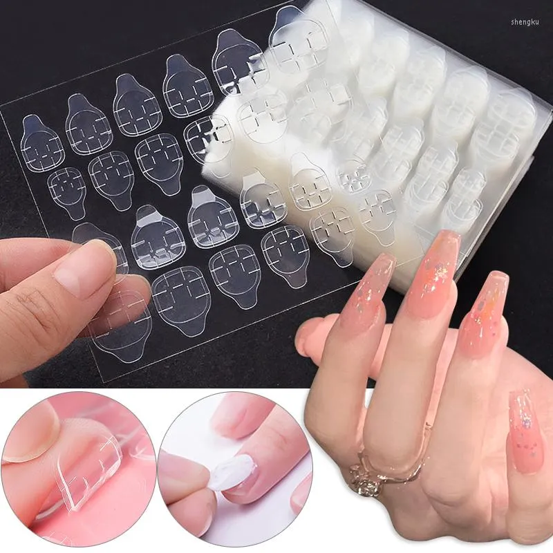 Nagelgel 10 vellen dubbelzijdige valse kunstlijmvondige tape jelly lijmsticker diy tips nep acryl manicure make -upgereedschap