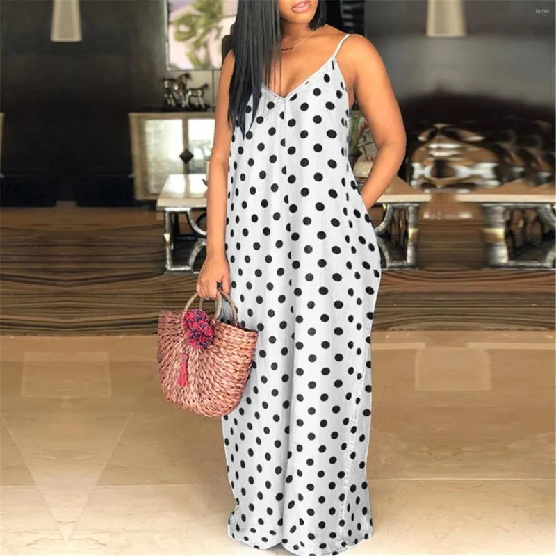 Elegant Floral Pattern Pocket Sling Dress for Women - Casual Wear