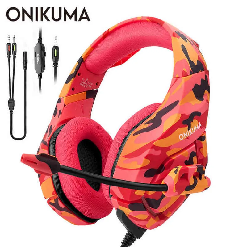 سماعات الرأس Onikuma K1 Gaming Headset PS4 Over Ear Stereo Ayphones Headphones with MIC لـ Xbox One PC Laptop Tablet Smart Phone T220916